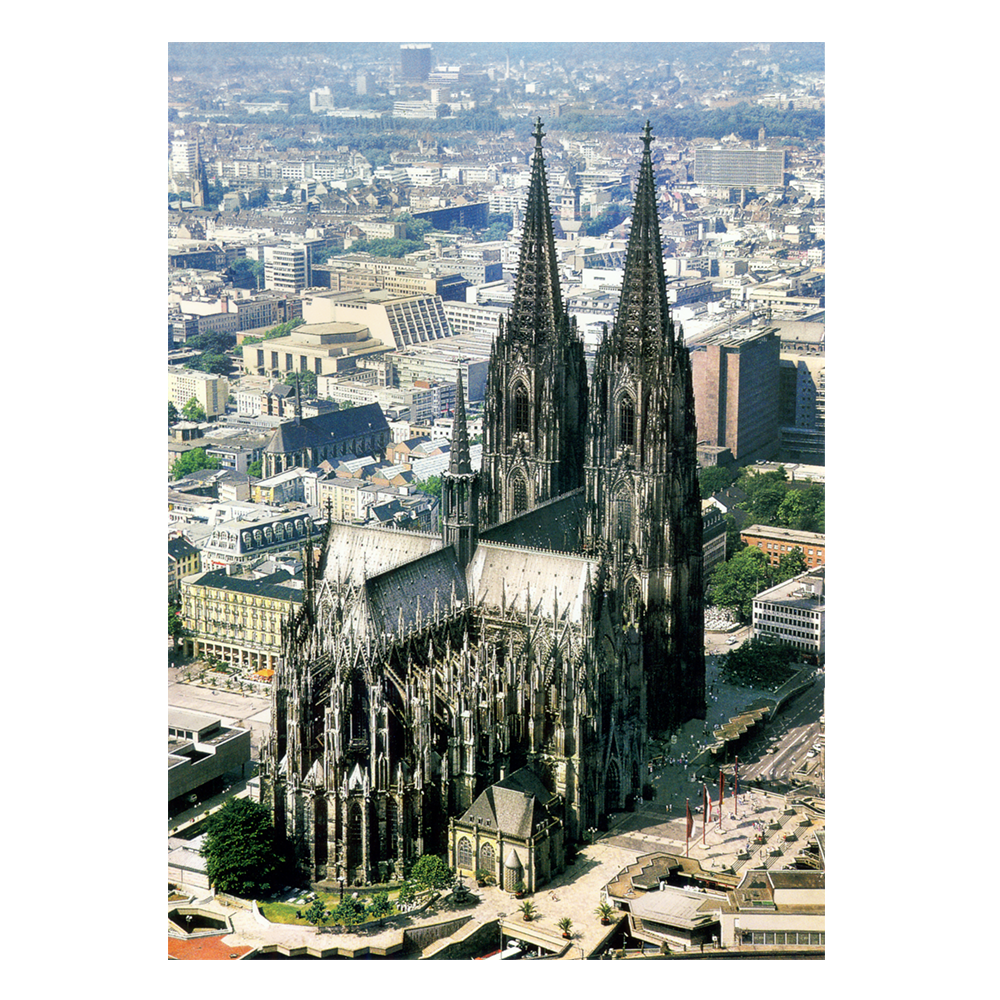 Blick auf Kölner Dom, Stadt und Rhein (Luftaufnahme)