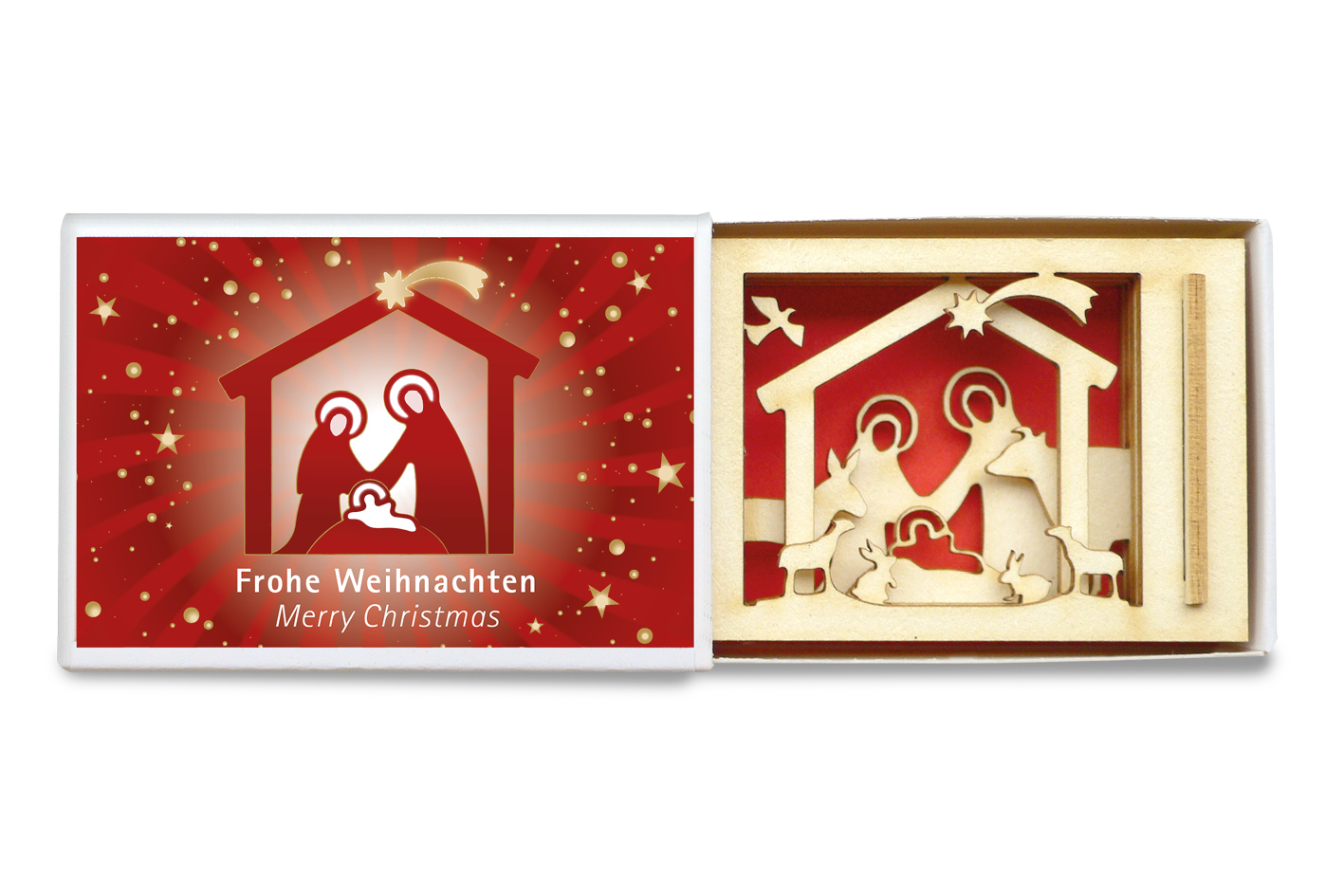 Krippe in Streichholzschachtel