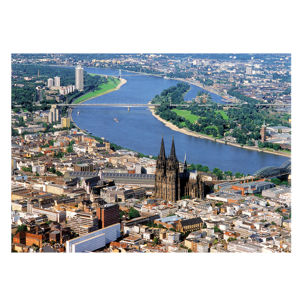 Blick auf Kölner Dom, Stadt und Rhein (Luftaufnahme)
